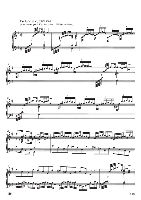First page of Partita in E minor
