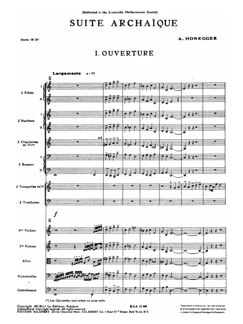 First page of Suite archaïque