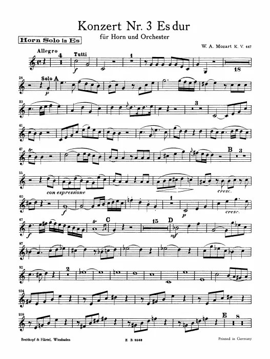 First page of Horn Concerto