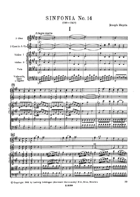 First page of Symphony No.14 in A major