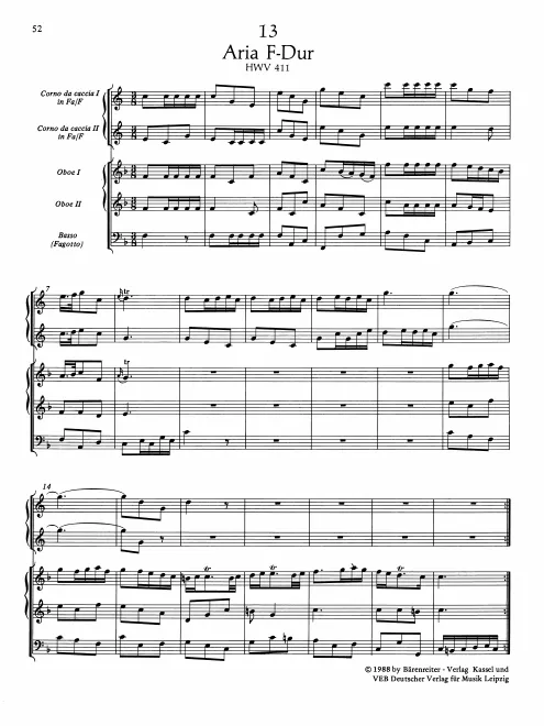 First page of Aria in F major