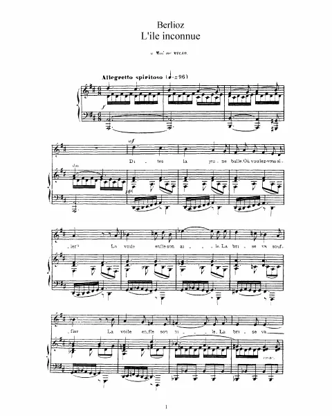 First page of L’île inconnue, H 87