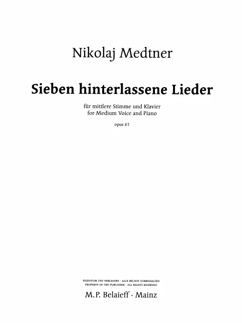 First page of Acht Lieder