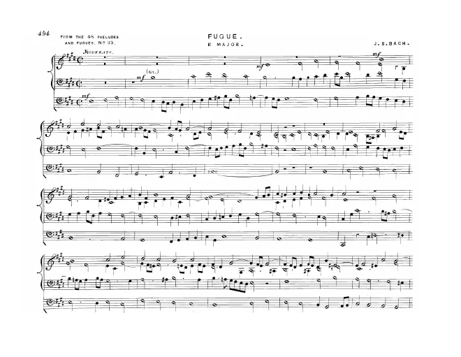First page of Prelude and Fugue in E major