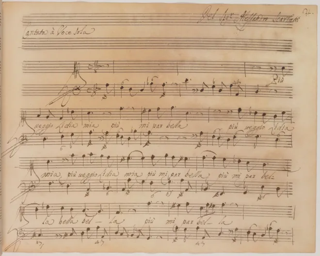 First page of Più veggio Lidia mia