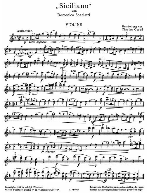 First page of Keyboard Sonata in F major