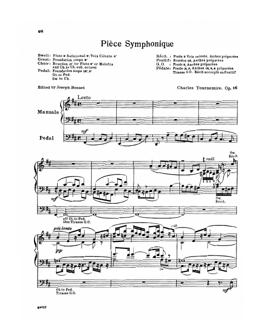 First page of Pièce Symphonique