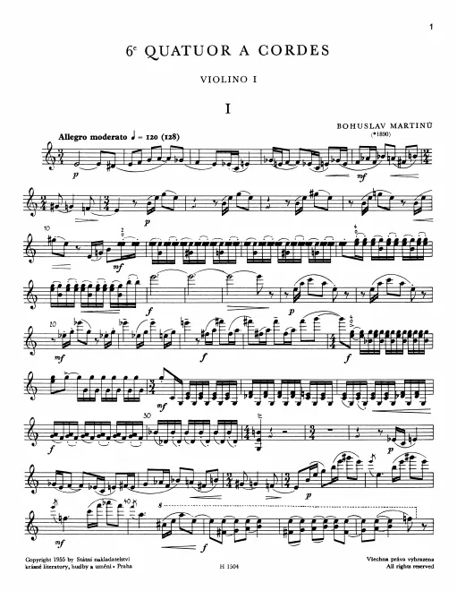 First page of String Quartet No.6