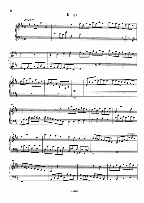 First page of Keyboard Sonata in D major