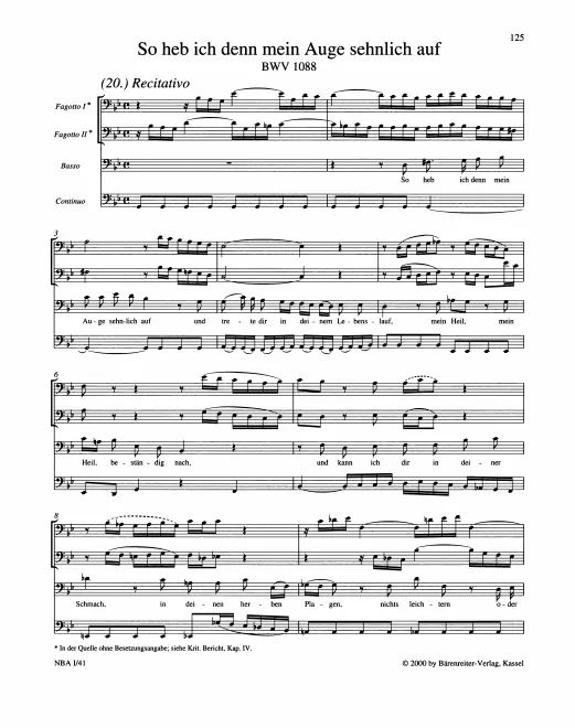 First page of So heb ich denn mein Auge sehnlich auf