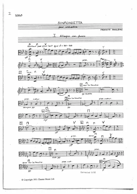 First page of Sinfonietta