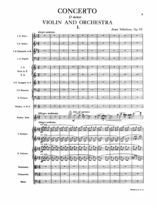 First page of Violin Concerto