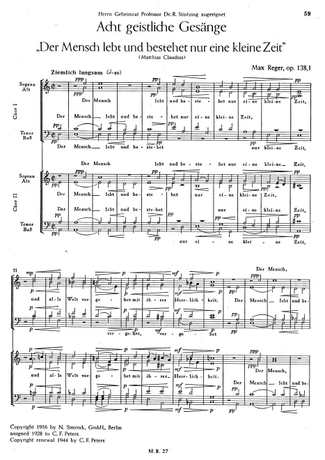 First page of 8 Geistliche Gesänge