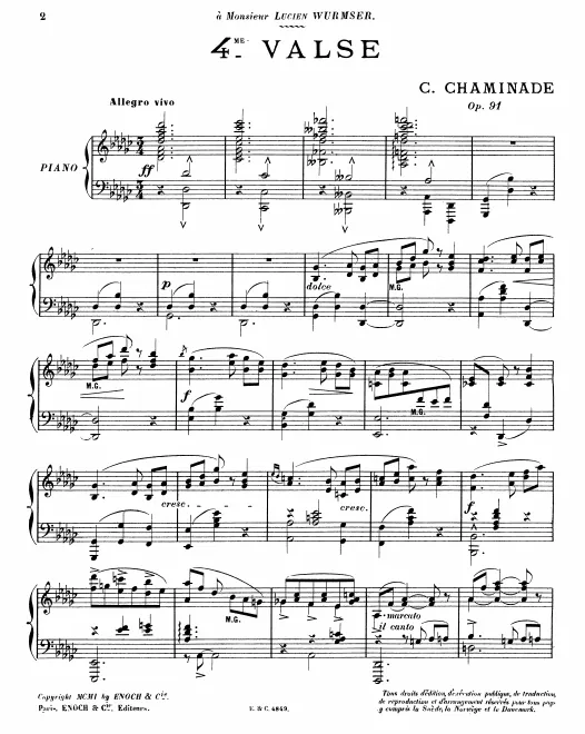 First page of 4ème valse, Op.91