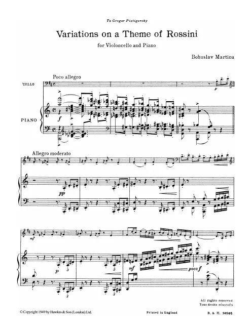 First page of Variace na Rossiniho téma