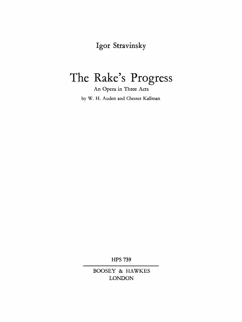 First page of The Rake's Progress