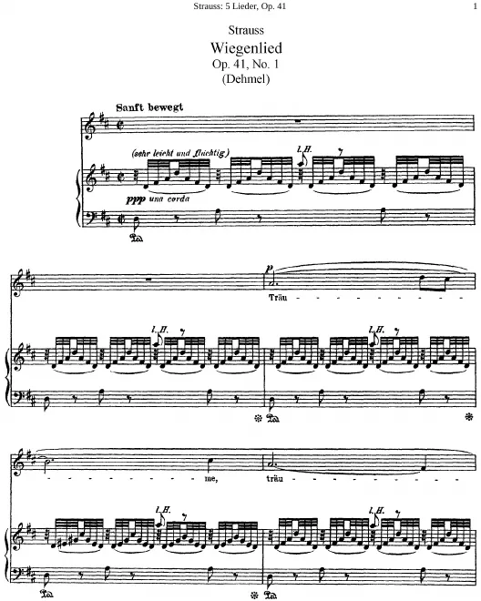 First page of Fünf Lieder