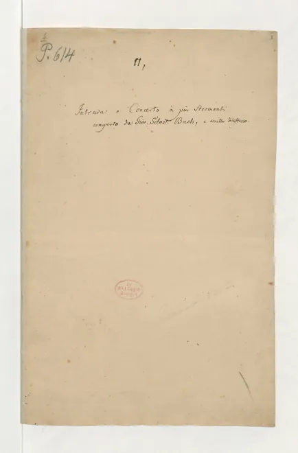 First page of Sinfonia D-Dur [Fragment]