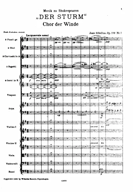 First page of The Tempest, Suite 2