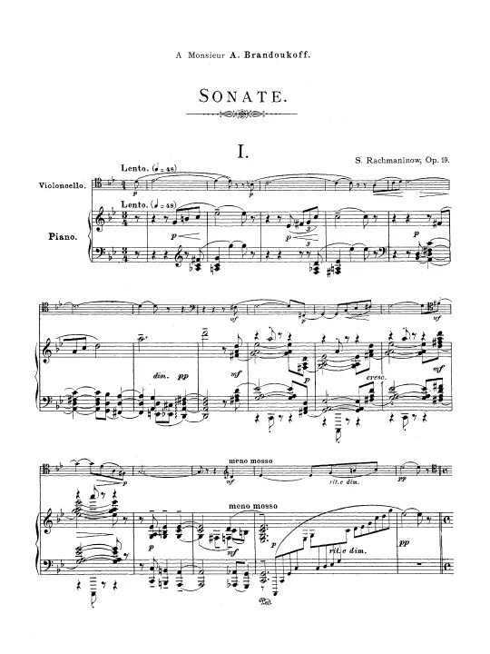 First page of Cello Sonata