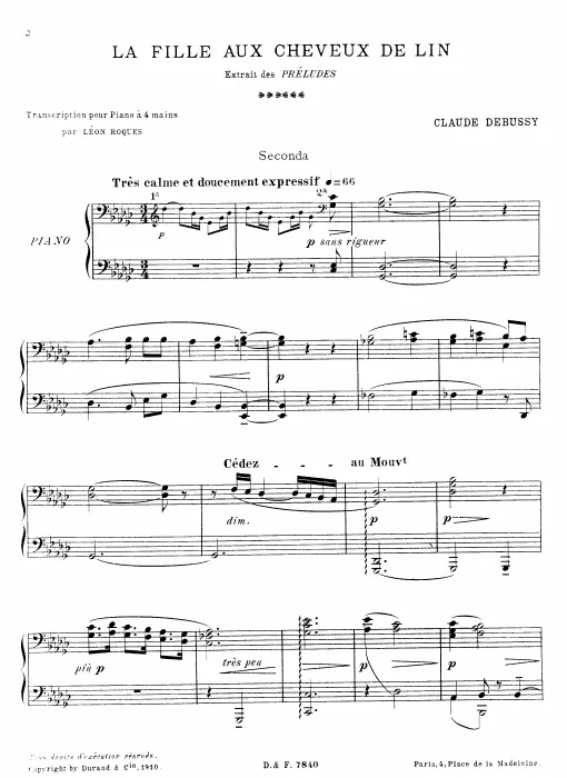 First page of Préludes, Premier Livre