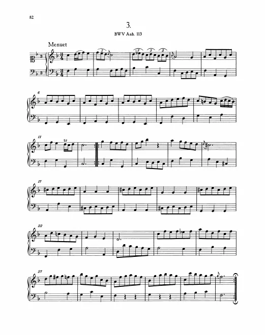 First page of Minuet in F major