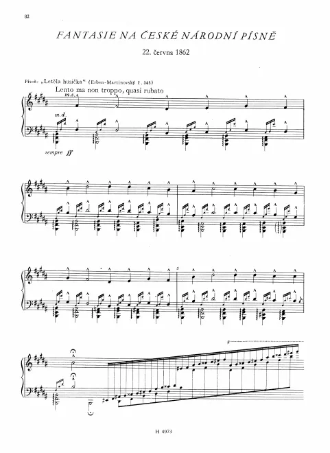 First page of Fantasia on Czech Folksongs