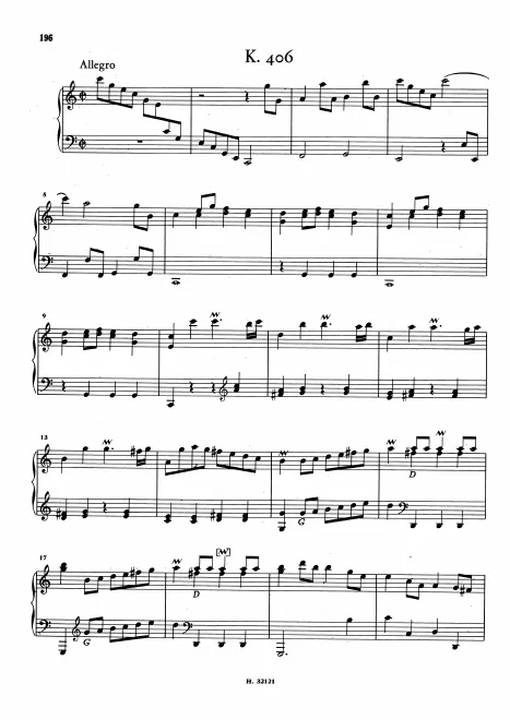 First page of Keyboard Sonata in C major