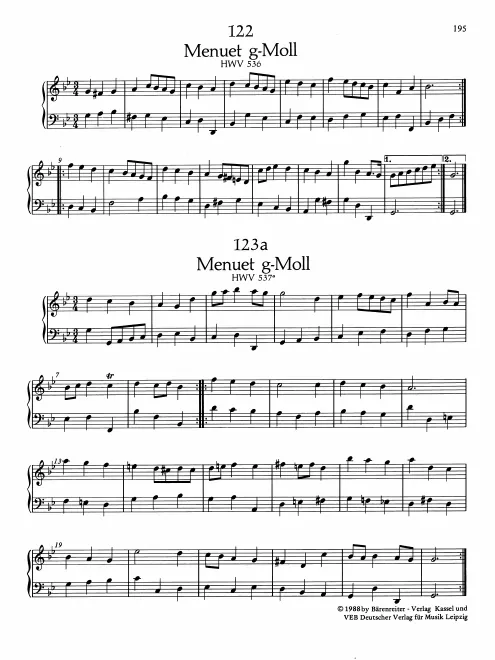 First page of Minuet in G minor