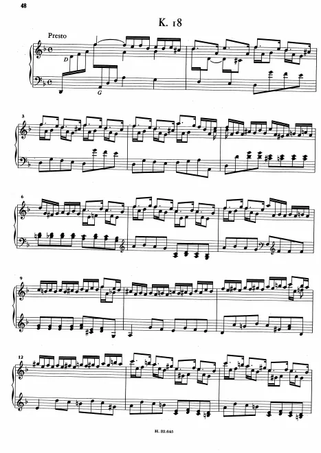 First page of Keyboard Sonata in D minor