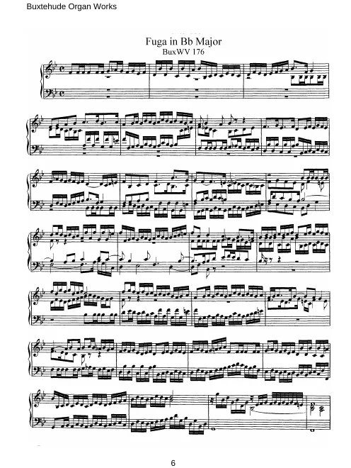 First page of Fugue in B-flat major