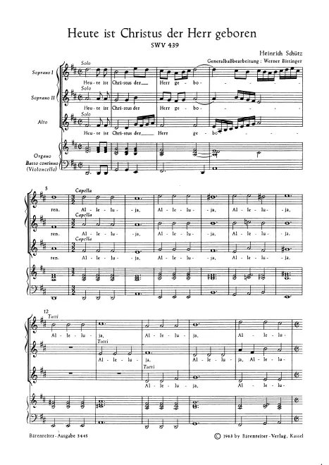 First page of Heute ist Christus der Herr geboren