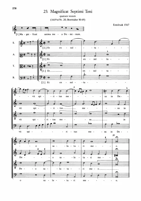 First page of Magnificat septimi toni