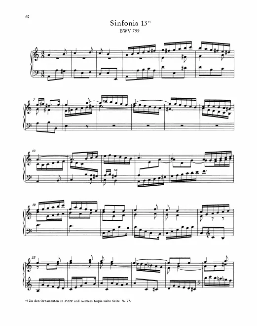 First page of Sinfonia in A minor