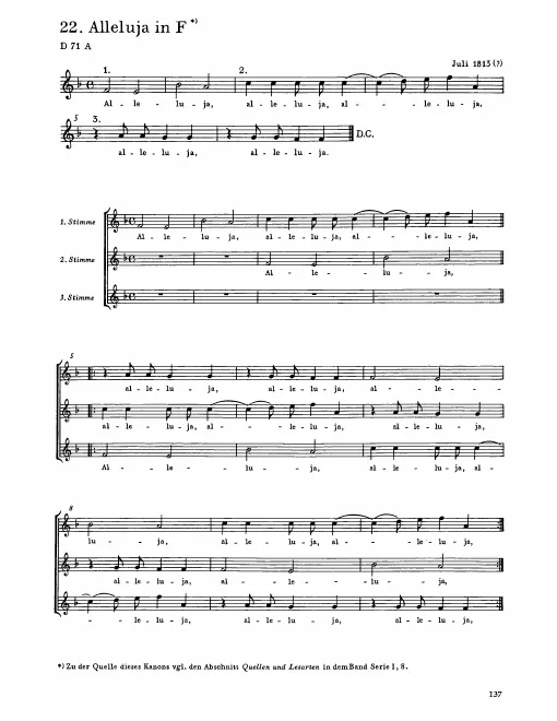 First page of Alleluja in F major