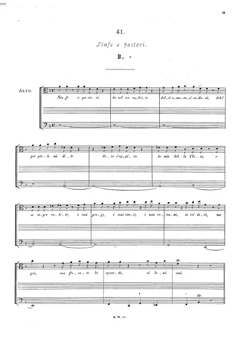 First page of Ninfe e pastori