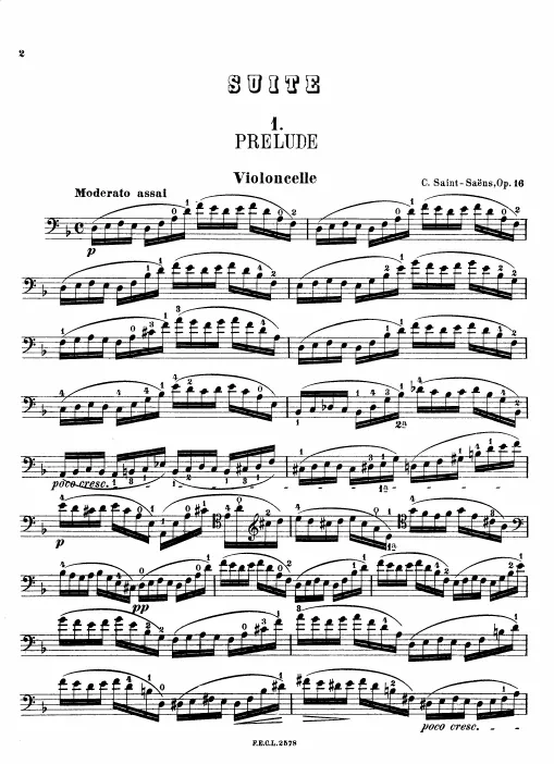 First page of Suite for Cello and Piano