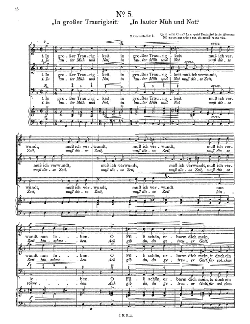 First page of In großer Traurigkeit