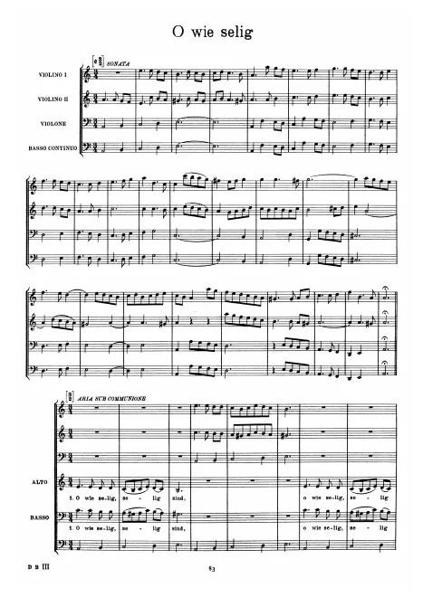 First page of O wie seelig sind, BuxWV 90