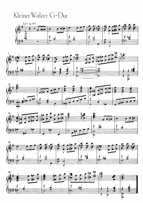 First page of Kleiner Walzer in G major