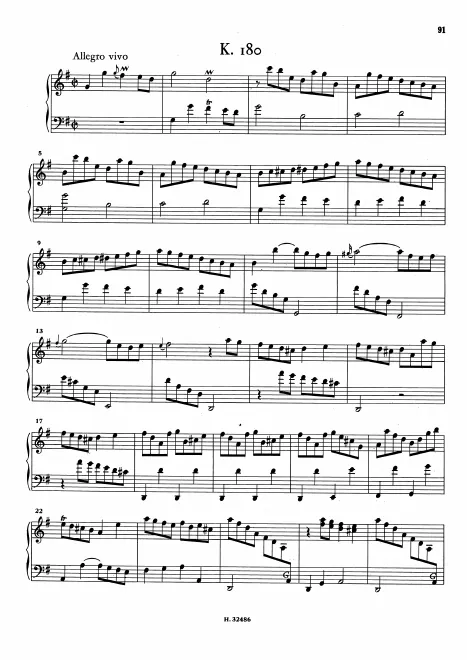 First page of Keyboard Sonata in G major