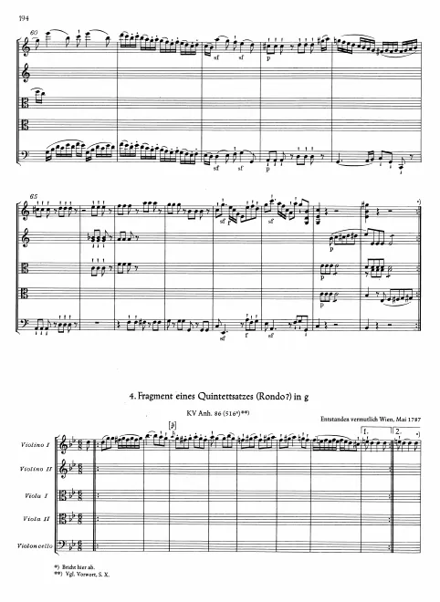 First page of String Quintet