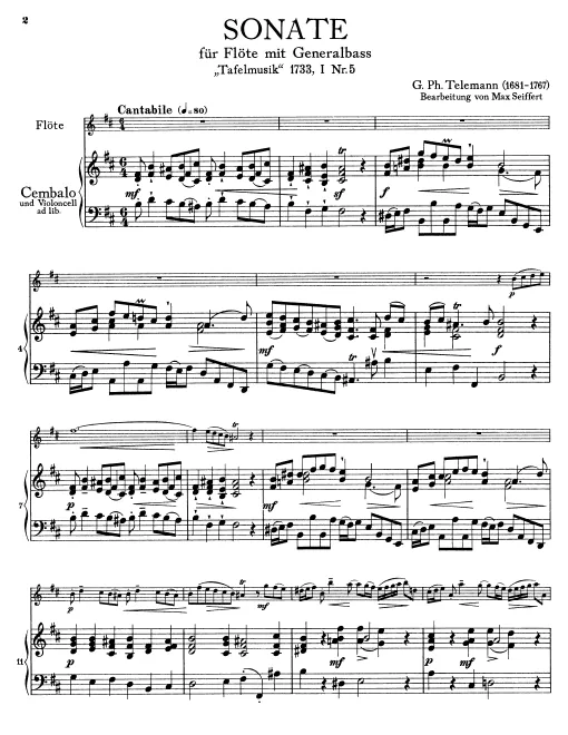 First page of Flute Sonata