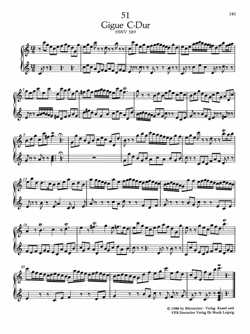 First page of Gigue in C major