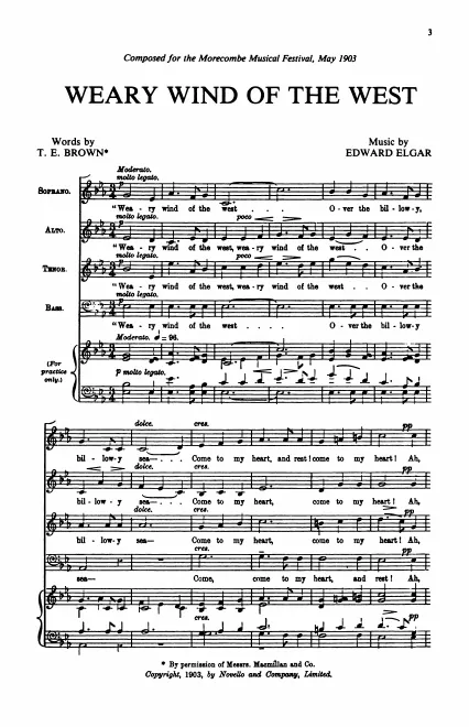 First page of The Later Part-Songs