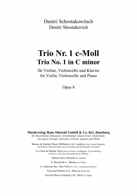 First page of Piano Trio No.1