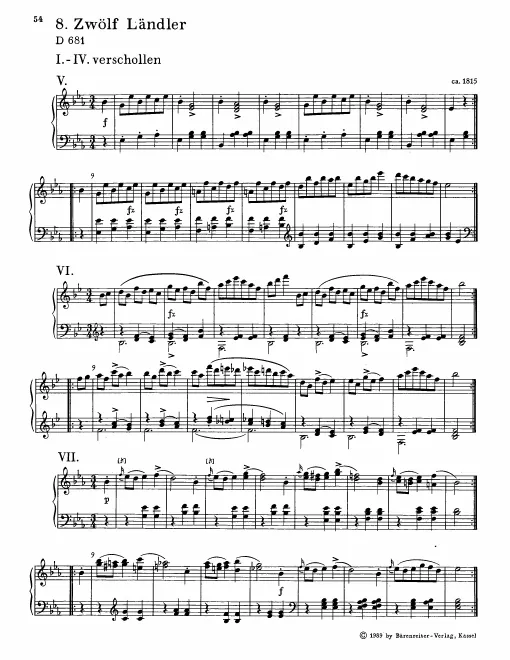 First page of 12 Ländler