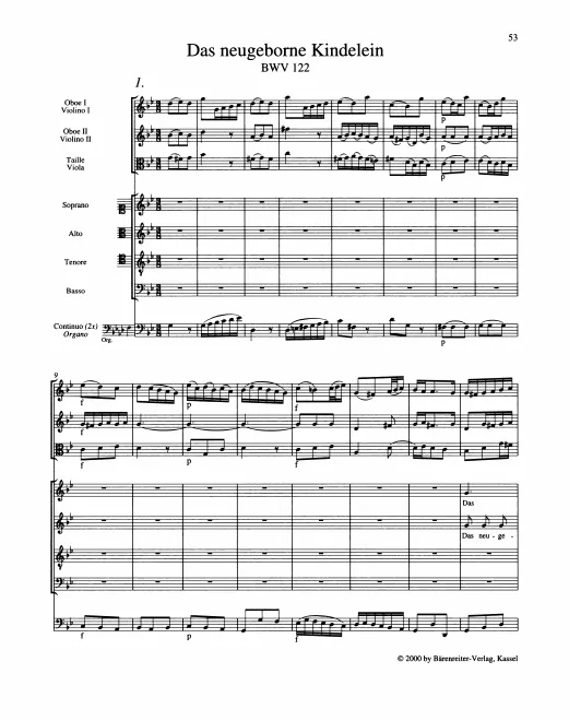 First page of Das neugeborne Kindelein