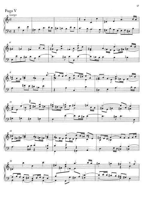 First page of Fugue in A minor