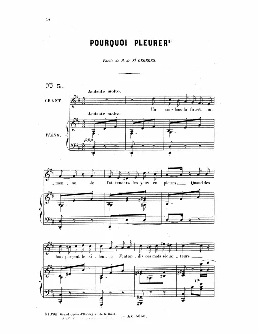 First page of Pourquoi pleurer